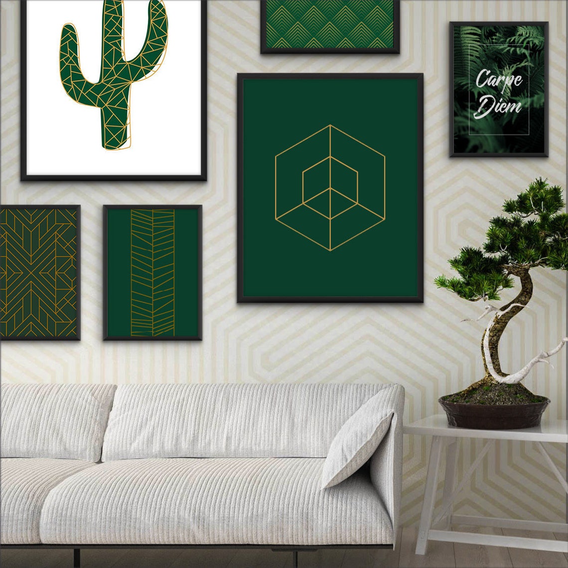 It's the Little Things in Life Gold Script Quote Poster on Dark Green - Image 2