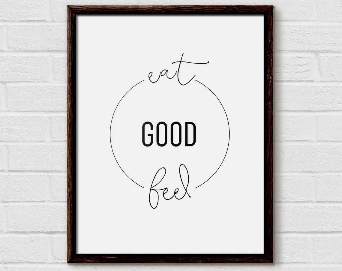 Eat Good Feel Good Minimalist Circle Typography Kitchen Poster