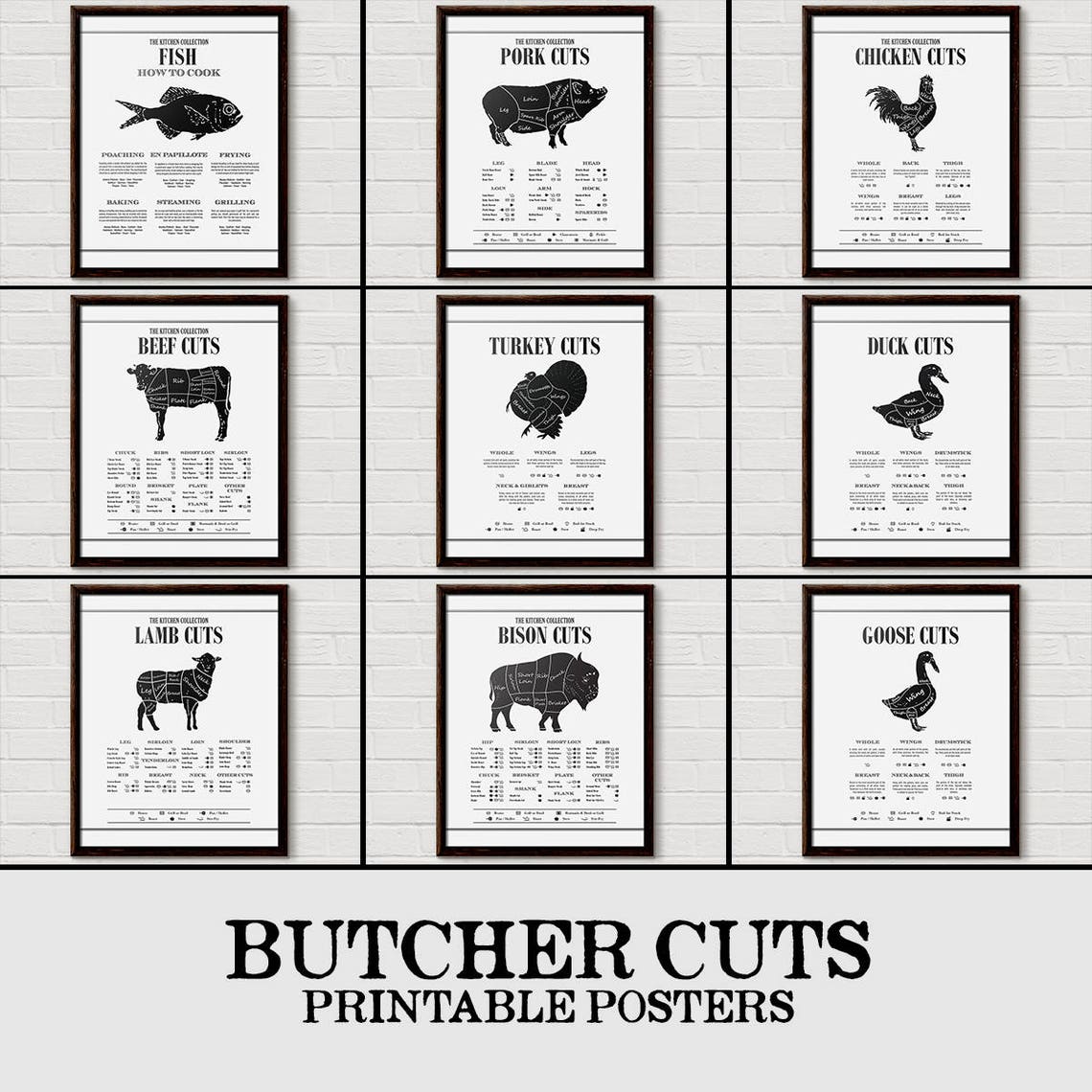 Bon Appétit Brush Script Kitchen Dining Room Black Quote Poster - Image 2