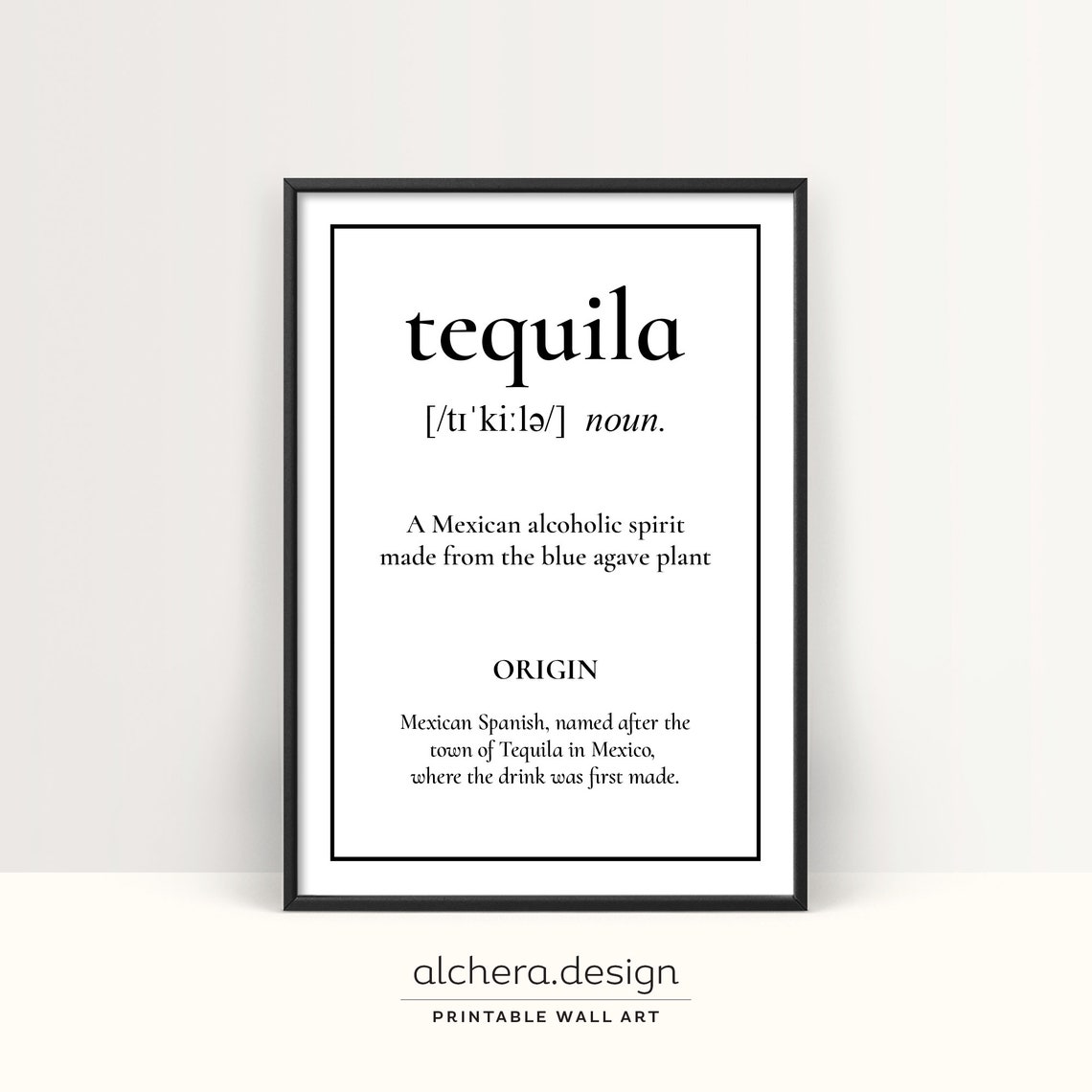 Tequila Cocktail Bar Wall Art Print
