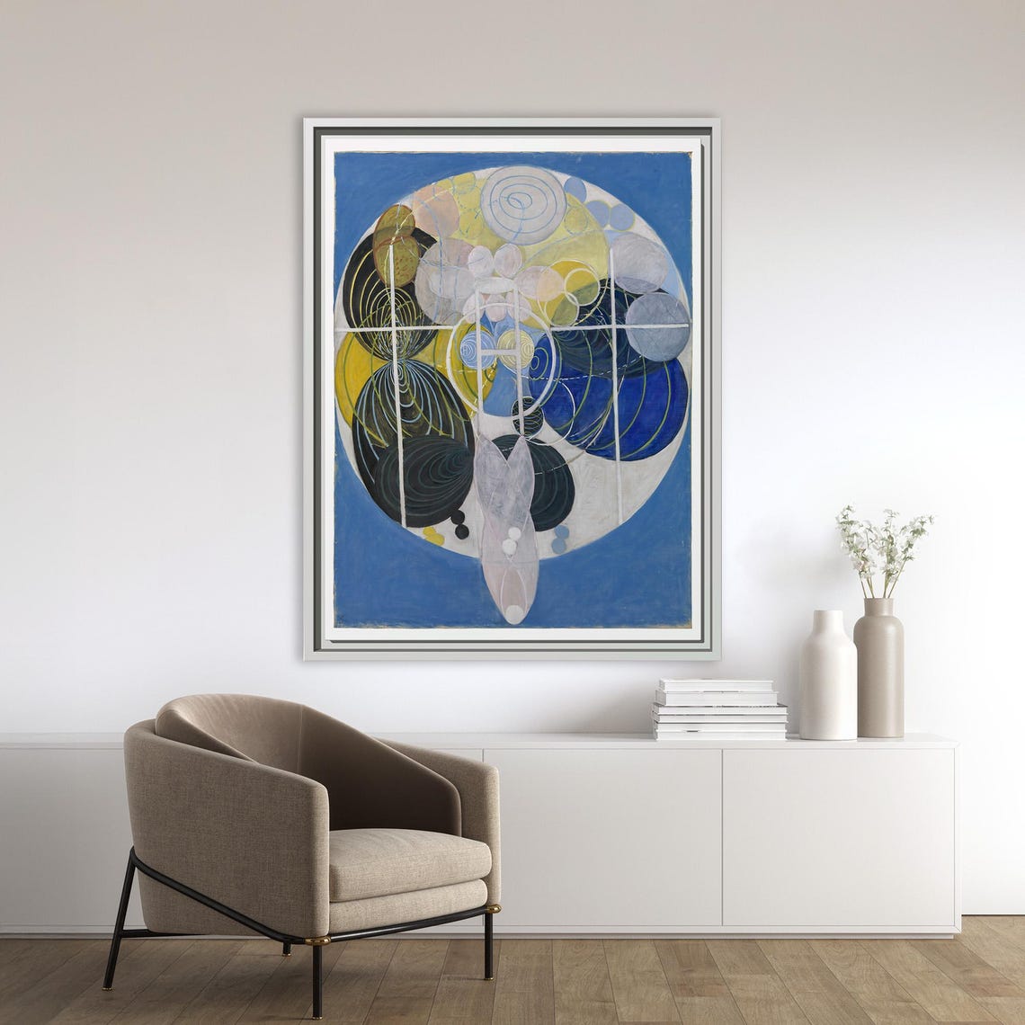 Hilma Af Klint Blue Circle Spirals Colorful Abstract Art Print - Image 2