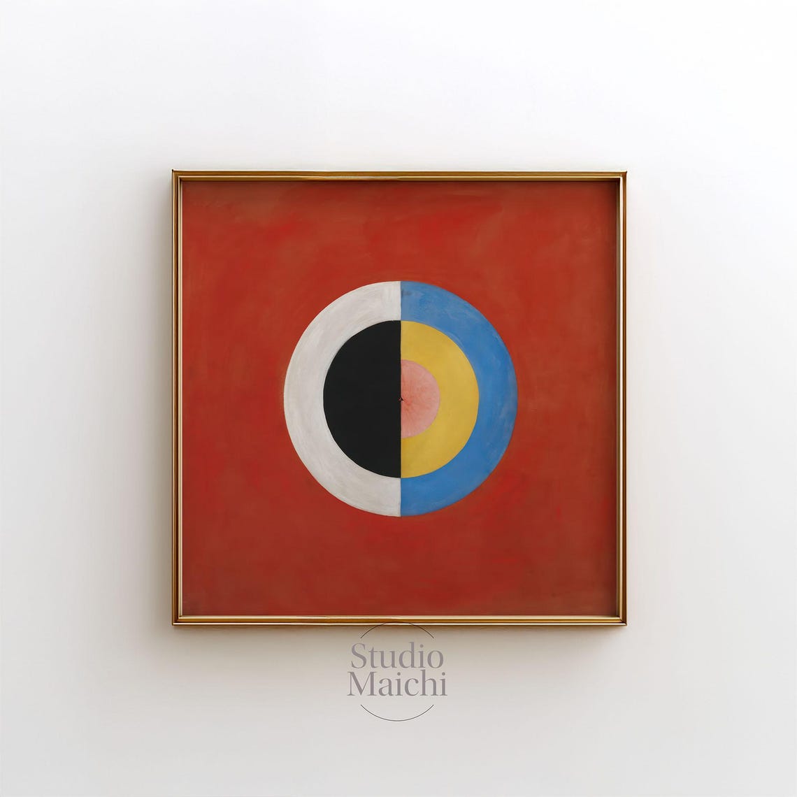 Hilma af Klint Red Background Circle Geometric Abstract Art Poster