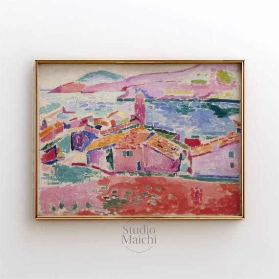 Matisse Landscape Wall Art Pink Poster Modern Art Mid Century Modern Abstract Painting Wall Art