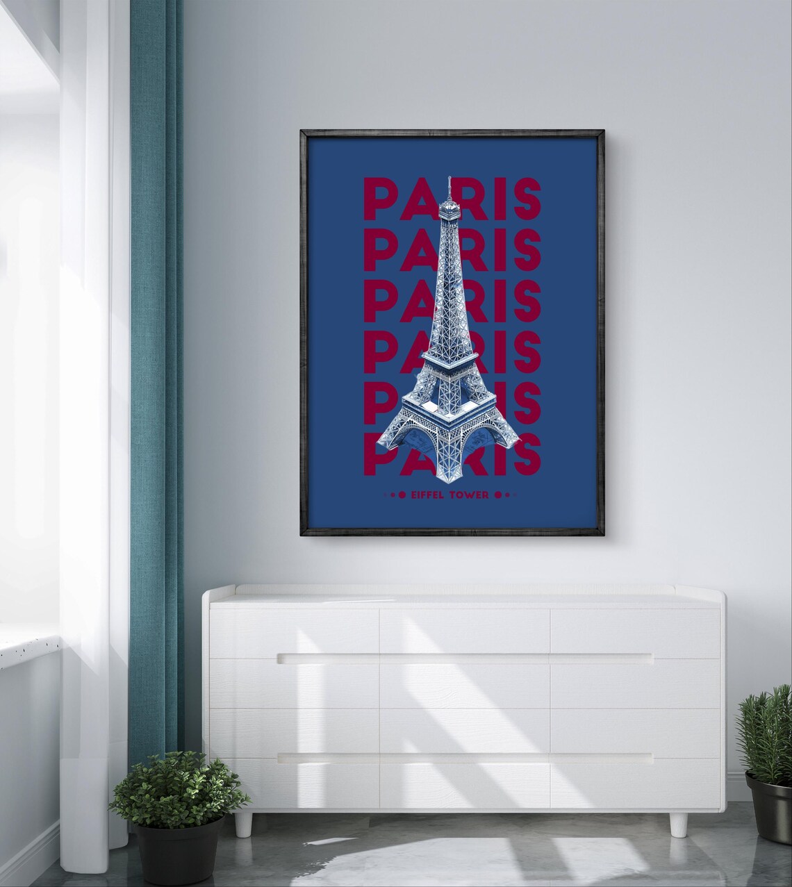 Paris Poster, Eiffel Tower French Landmark