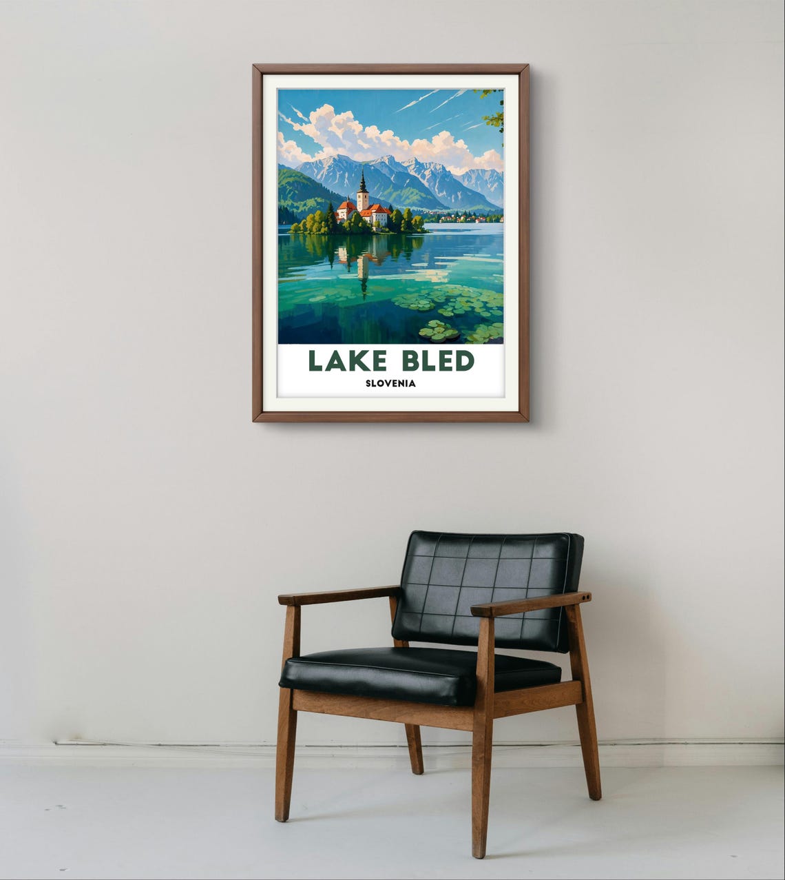 Lake Bled Poster Serene Lake Bled Enchanting Slovenian Landscape Art