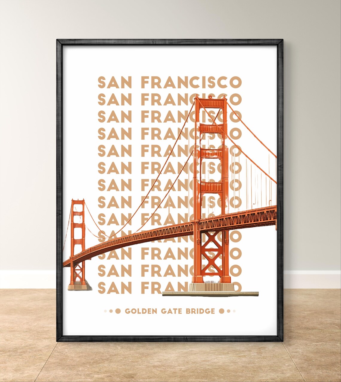 San Francisco Golden Gate Bridge, Minimalist Travel Poster - Image 3
