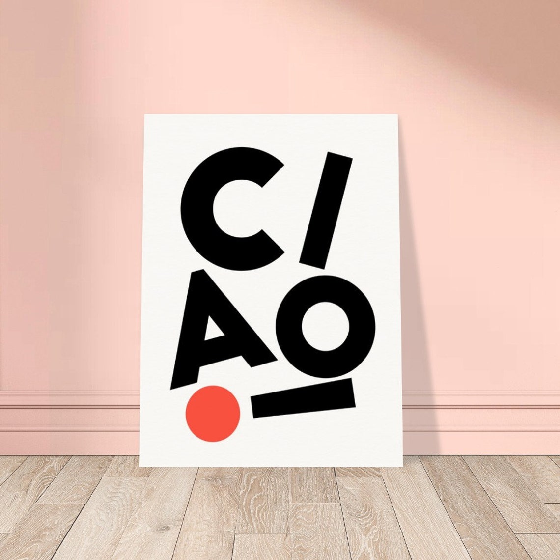 Ciao Wall Art Ciao Poster Playful Misaligned Letters Black And White Decor Perfect Housewarming Gift - Image 3