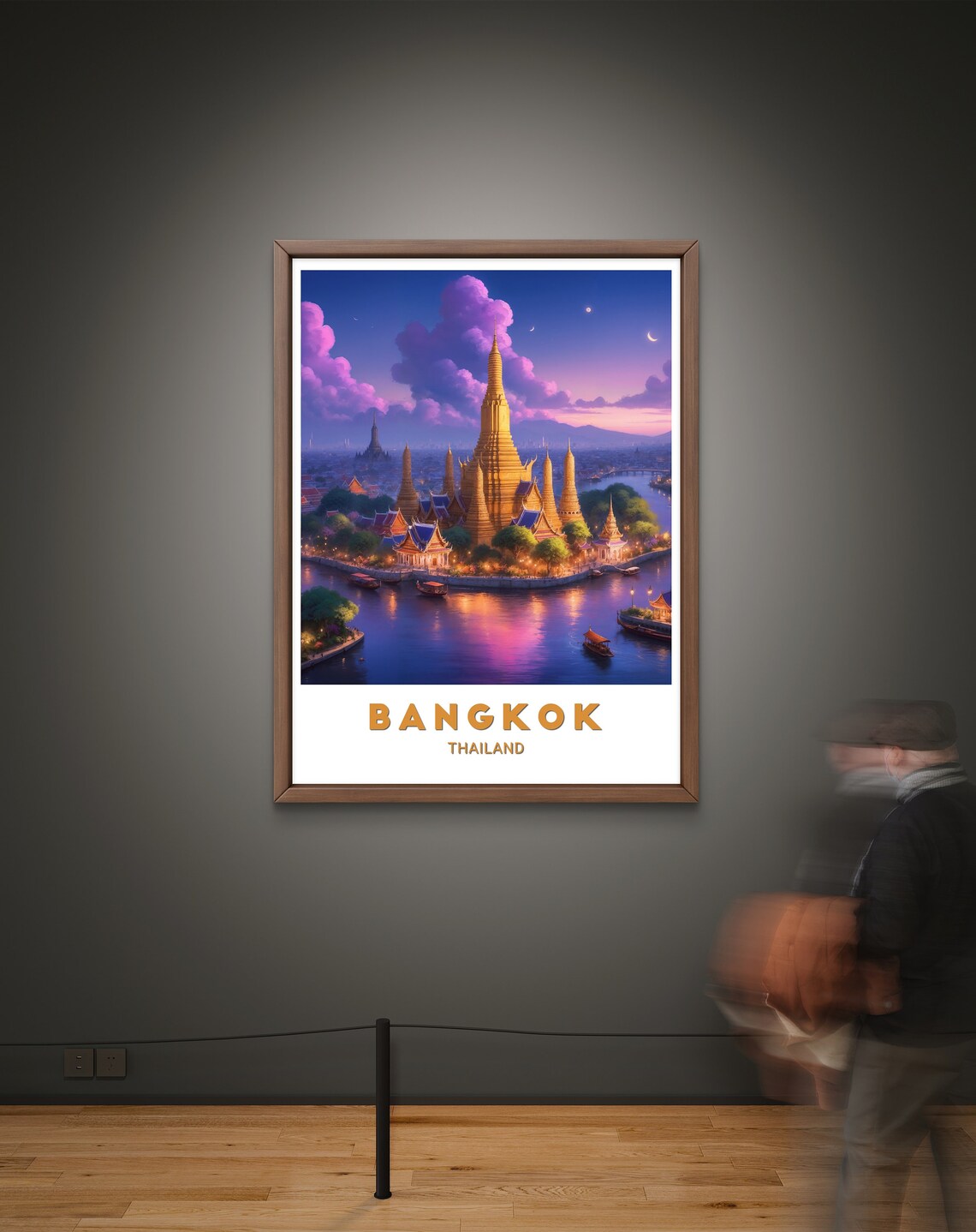 Bangkok Thailand Night View Of Wat Arun Temple Travel Poster - Image 3