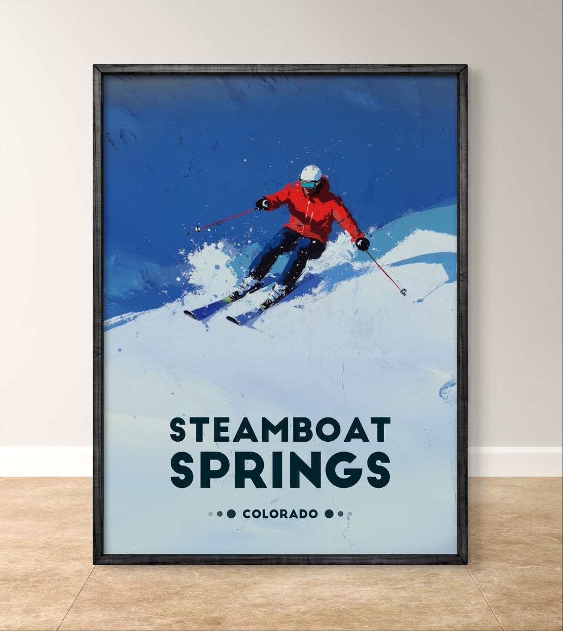 Steamboat Springs Ski Poster Dynamic Winter Sports Artwork For Adventure Enthusiasts And Snow Lovers - Image 2