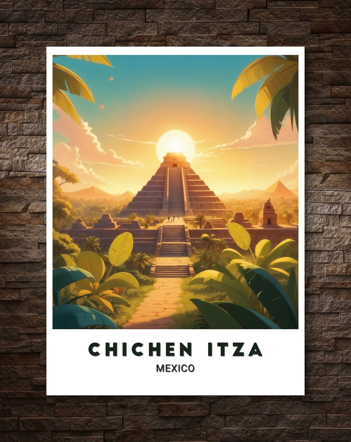 Chichen Itza Mexico El Castillo Pyramid Sunrise Jungle Poster - Image 3