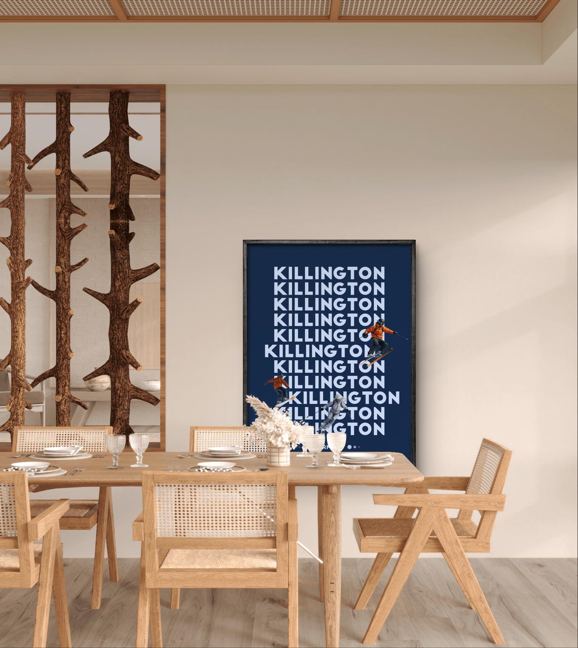Killington Vermont Poster Modern Ski And Snowboard Wall Art Minimalist Winter Sports Decor - Image 3