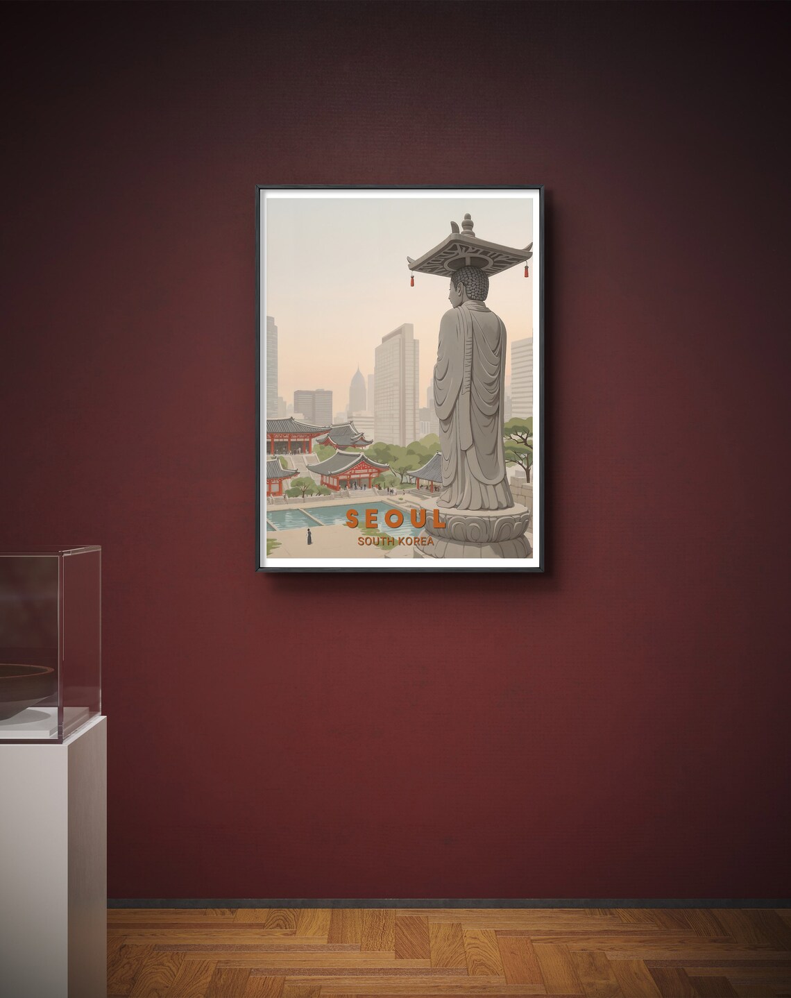 Seoul South Korea Buddha Statue Traditional Cityscape Travel Poster - Image 2