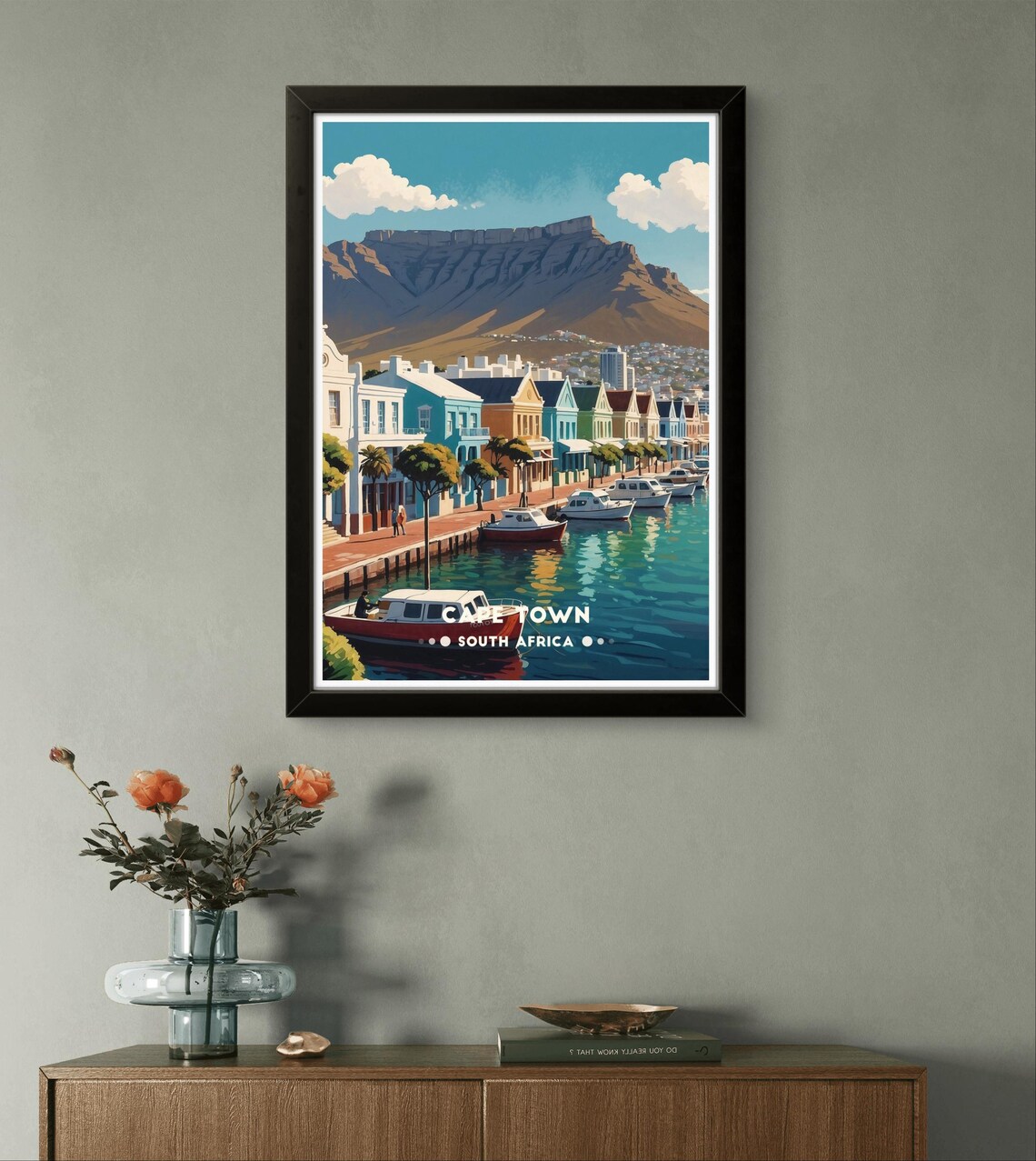 Cape Town South Africa Colorful Waterfront Houses Travel Poster - Image 4
