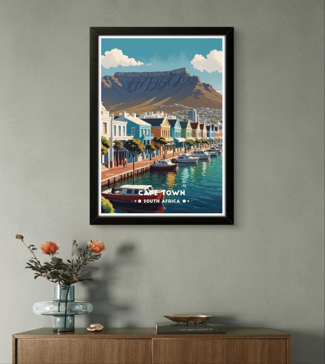 Cape Town Vintage Poster South Africa Stunning Waterfront Table Mountain Artwork Cape Town Wall Art - Image 4
