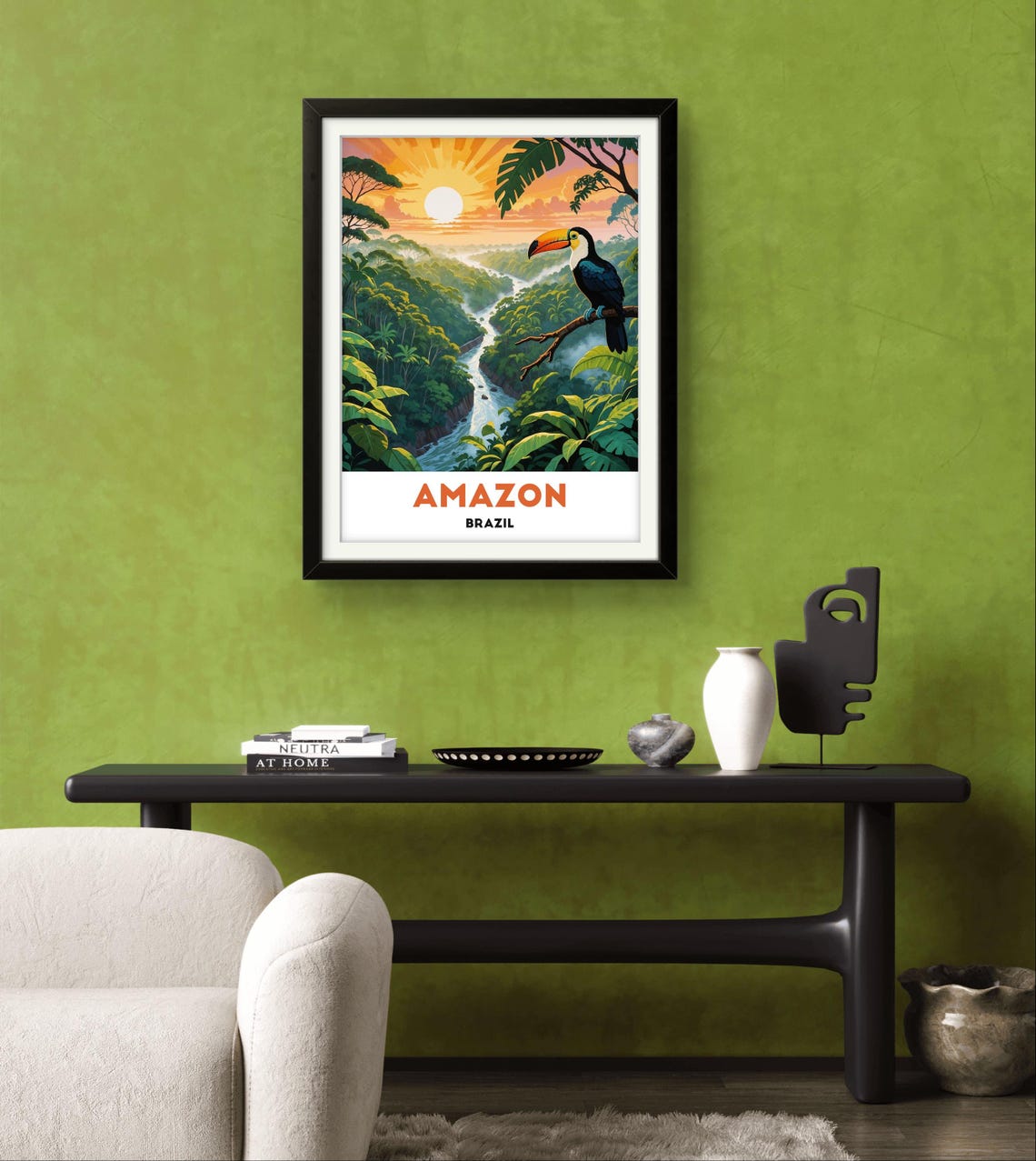Amazon Rainforest Poster Vibrant Toucan And Sunset Jungle Wall Art Amazon Poster - Image 4
