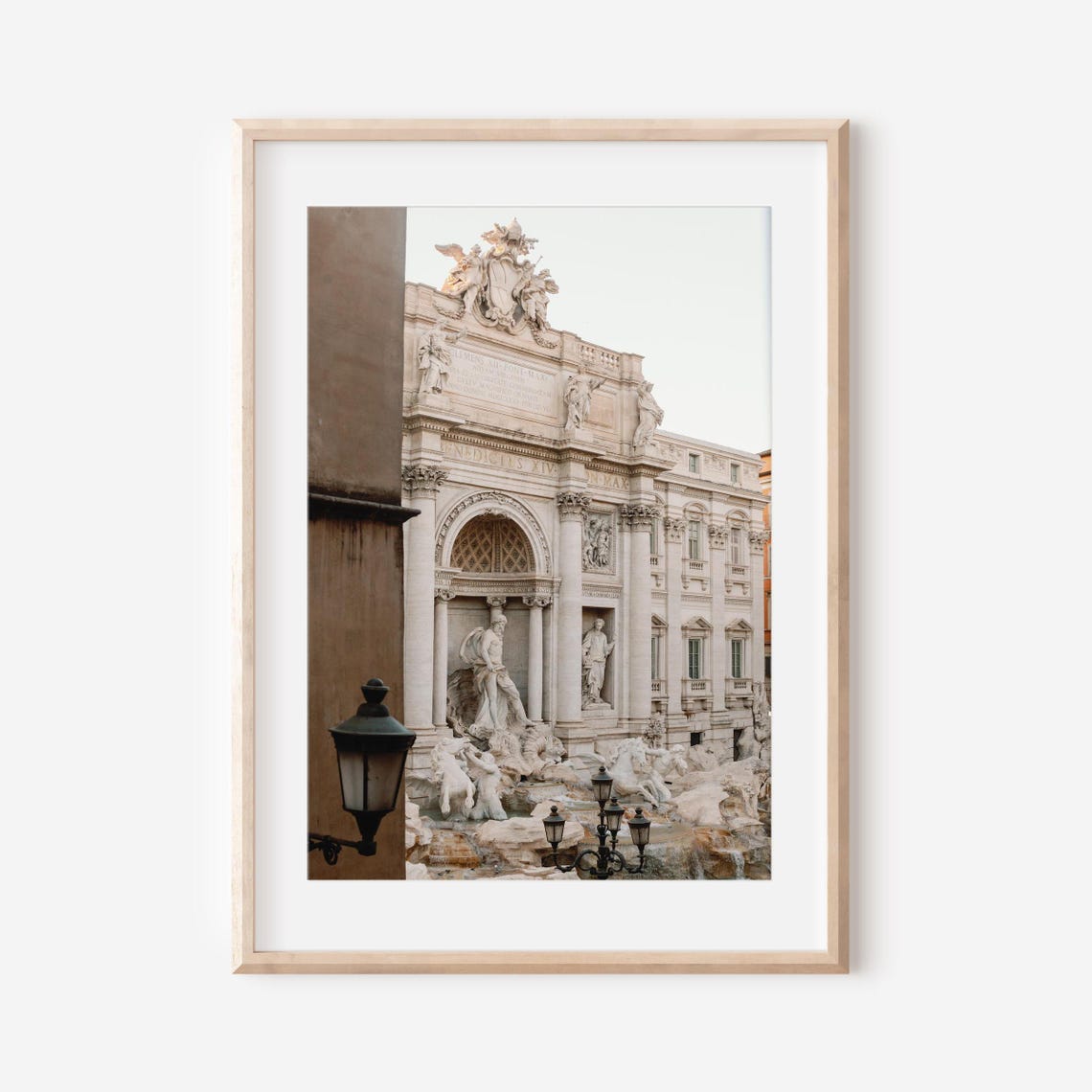 Trevi Fountain Full View Sculptures Cascading Water Rome Poster