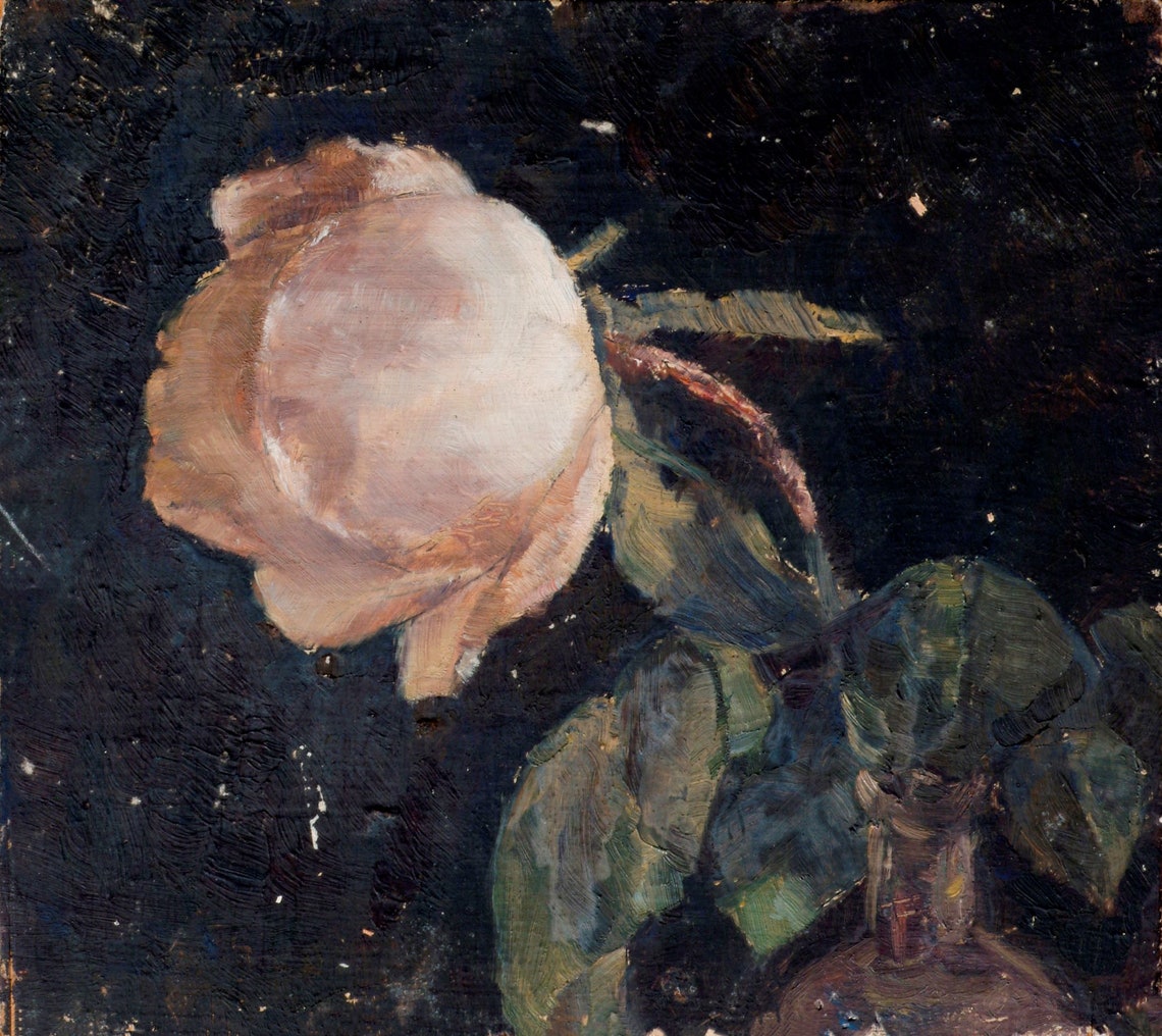 Moody Rose Vintage Botanical Flower Art Print - Image 3
