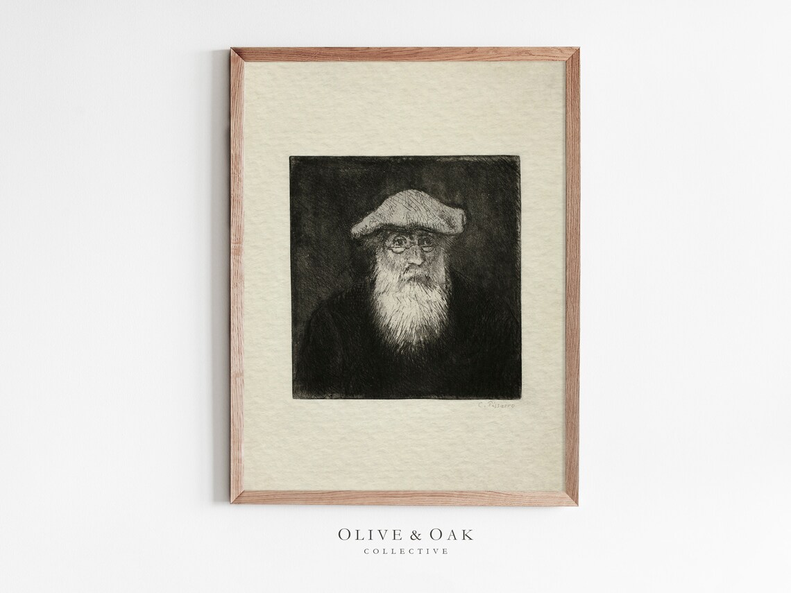 Vintage Sketch Of Man, Antique Self-Portrait Print