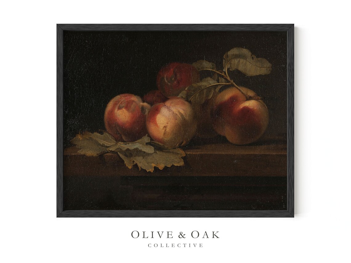Moody Peach Painting, Dark Academia Kitchen Art Print - Image 2