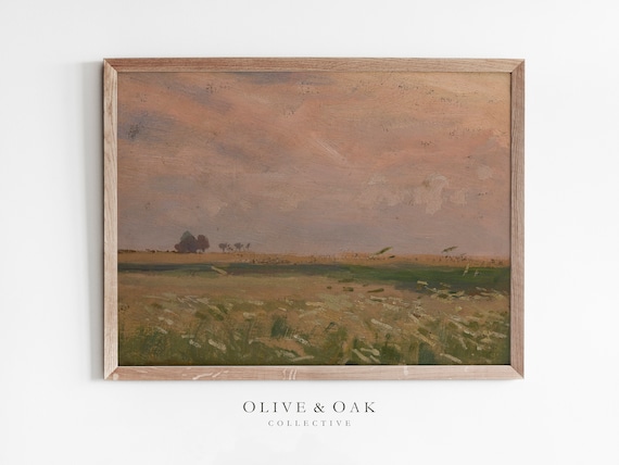 Summer Meadow Vintage Landscape Art Print