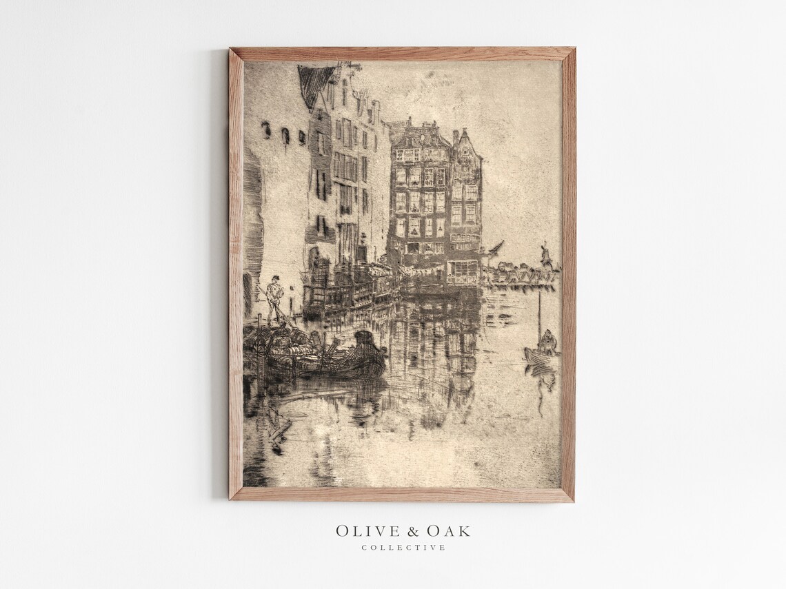 Vintage Architecture Cityscape Drawing - Art Print