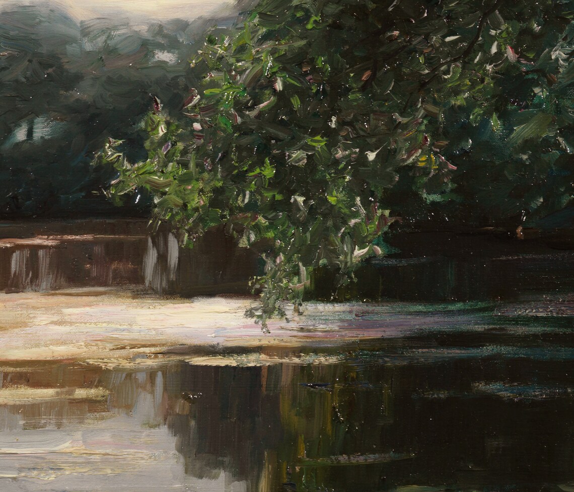 Vintage Oil Painting Spring Landscape Art Print - Image 2