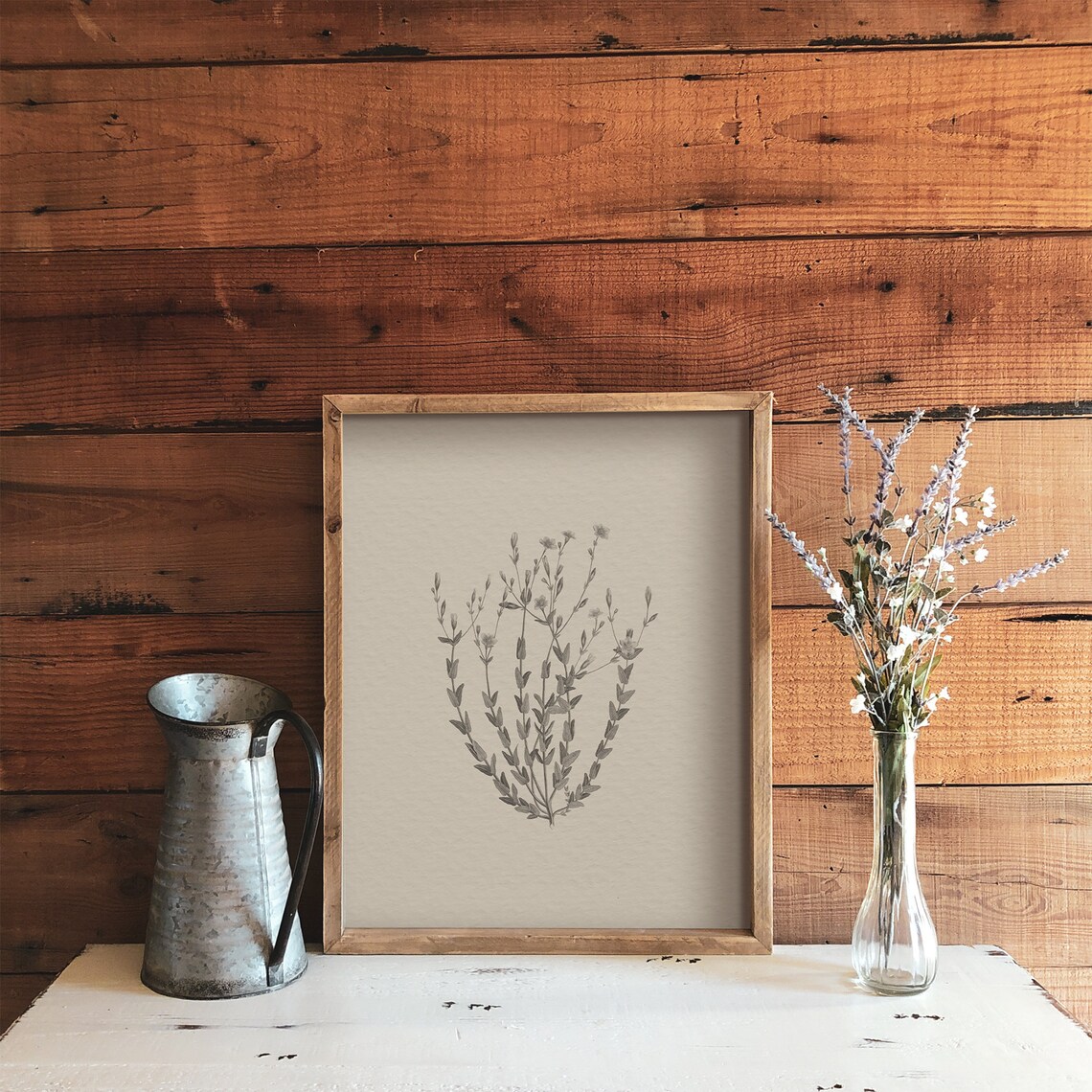 Neutral Botanical Drawing, Vintage Flower Sketch Poster - Image 3