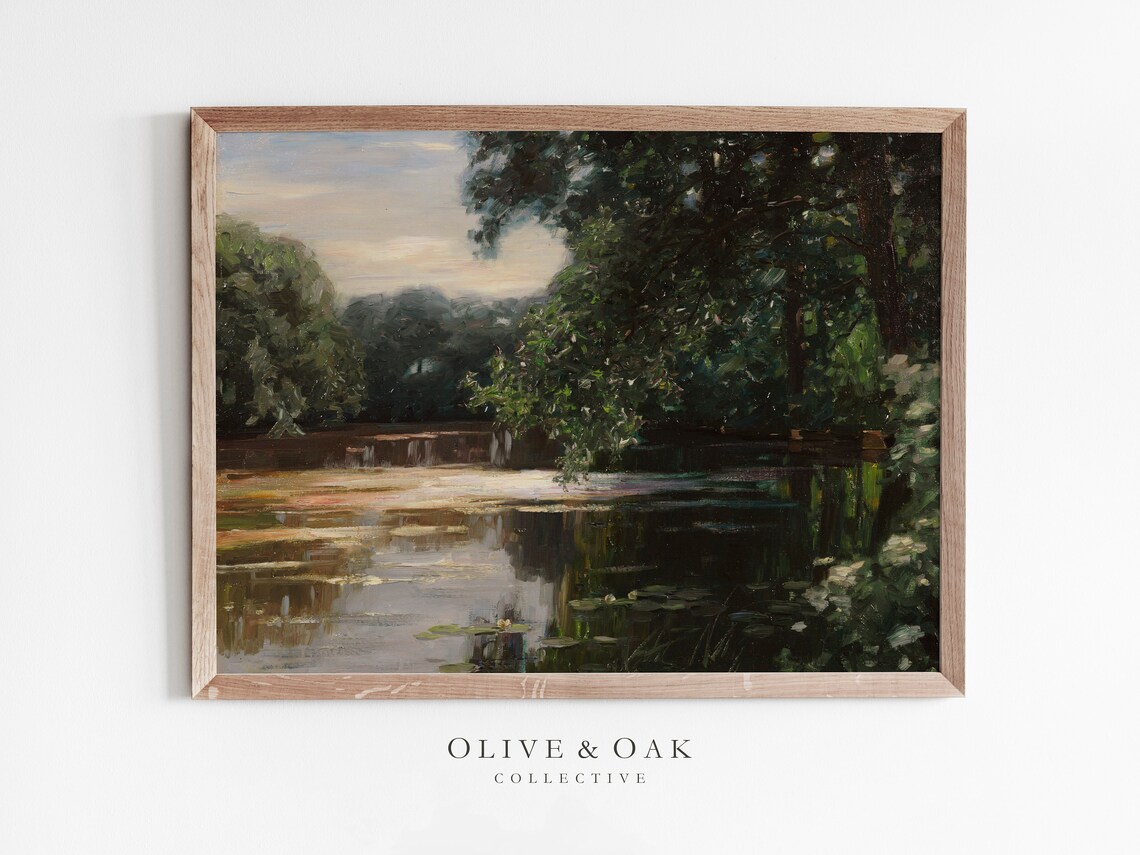 Vintage Oil Painting Spring Landscape Art Print
