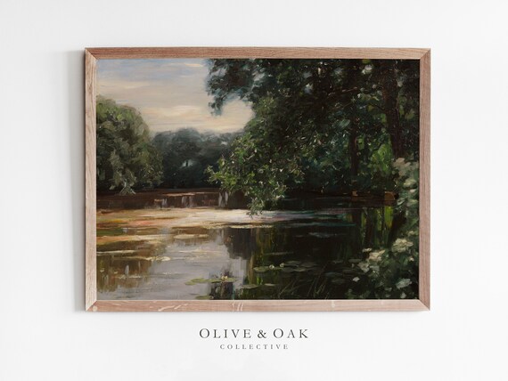 Vintage Oil Painting Spring Landscape Art Print