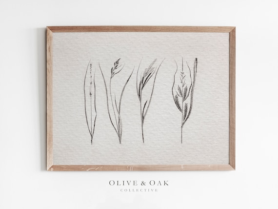 Neutral Vintage Botanical Drawing Art Print