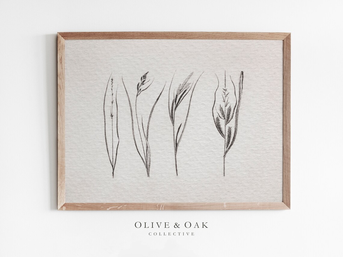 Neutral Vintage Botanical Drawing Art Print