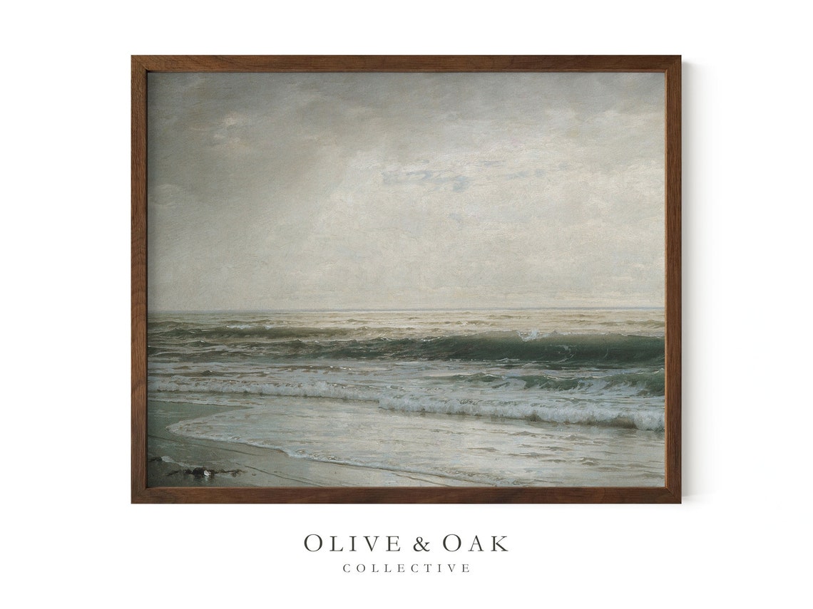 Vintage Coastal Ocean Art Print, Beach Seascape - Image 3