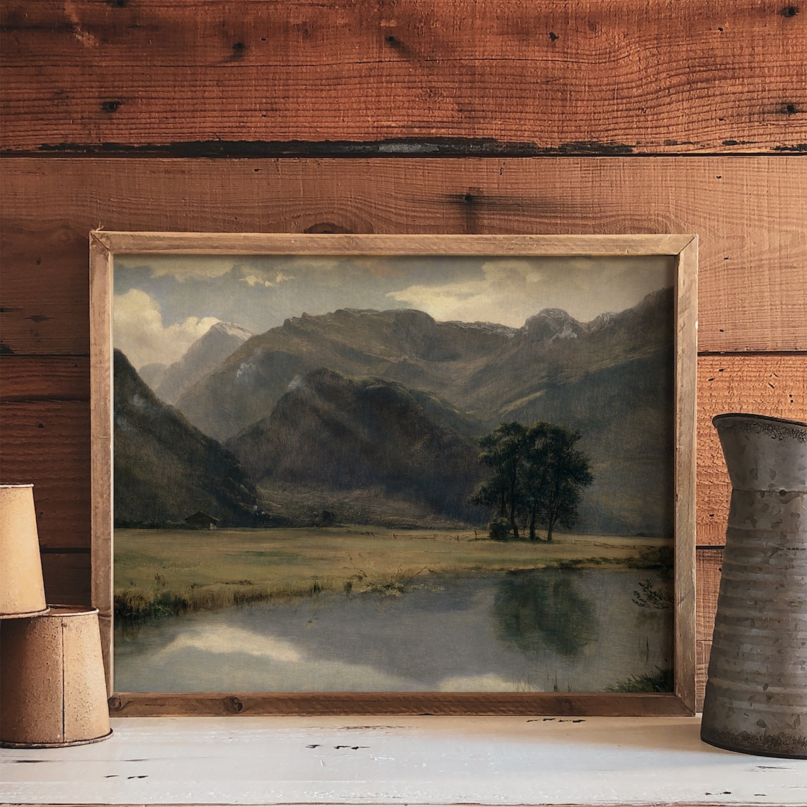 Mountain Landscape Painting, Rustic Decor Art Print - Image 4