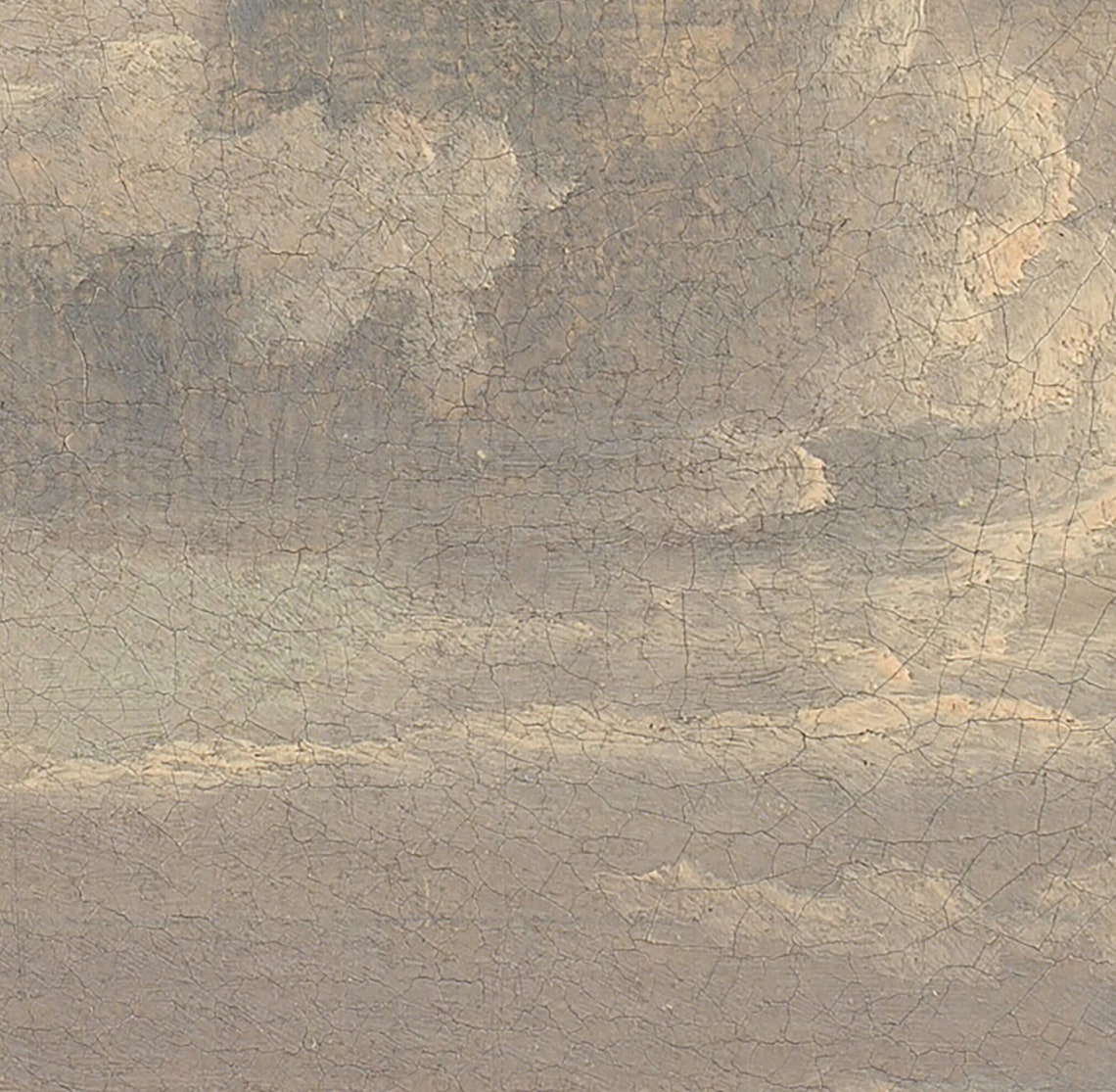 Neutral Cloud Painting, Antique Sky Horizon Nursery Art Print - Image 4