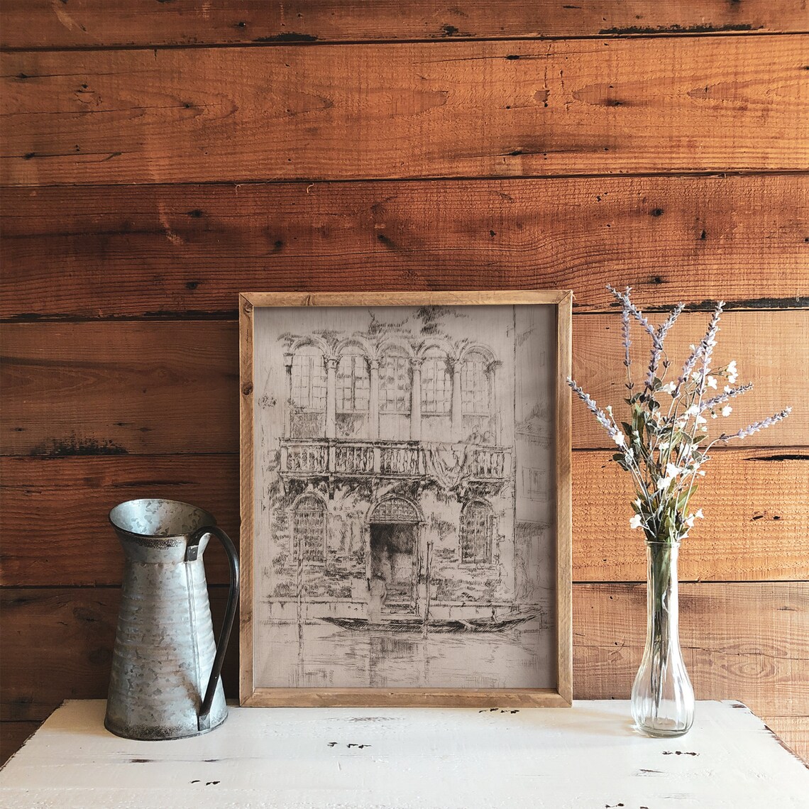 Venice Canal Sketch, Vintage Architecture Art Print - Image 3