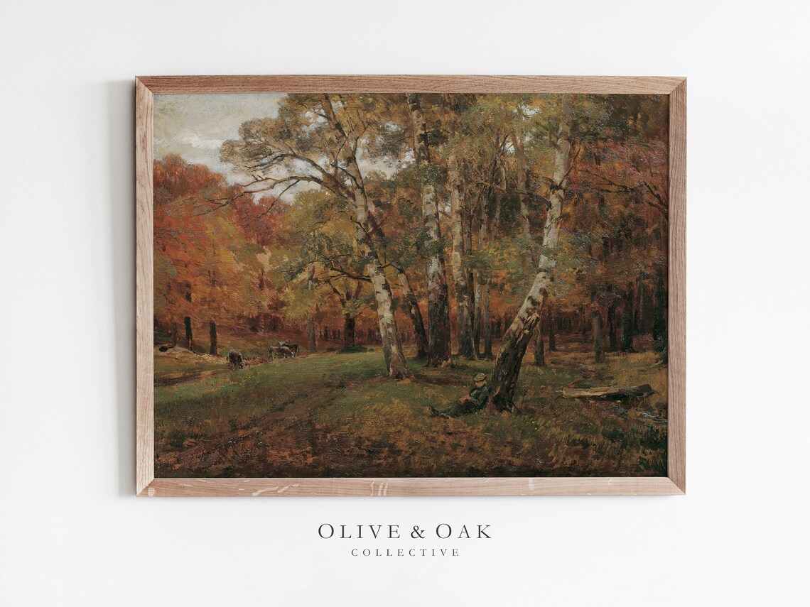 Fall Landscape - Vintage Autumn Trees
