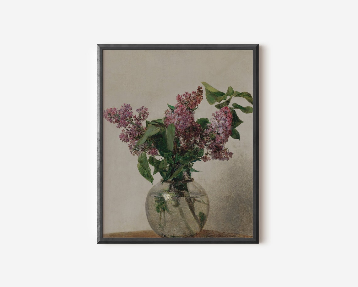 Vintage Lilac Painting, Victorian Floral Art Print - Image 4