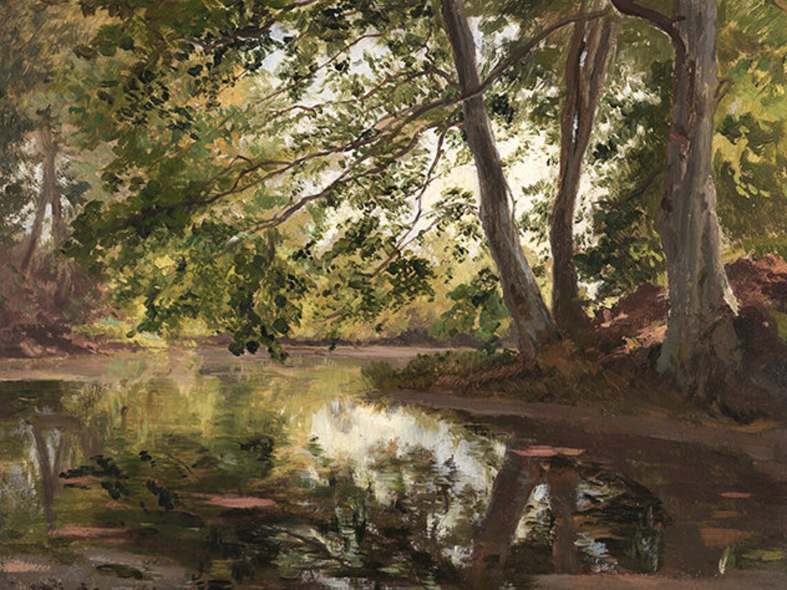 Rustic Vintage Landscape Painting, Country Decor Art Print - Image 3