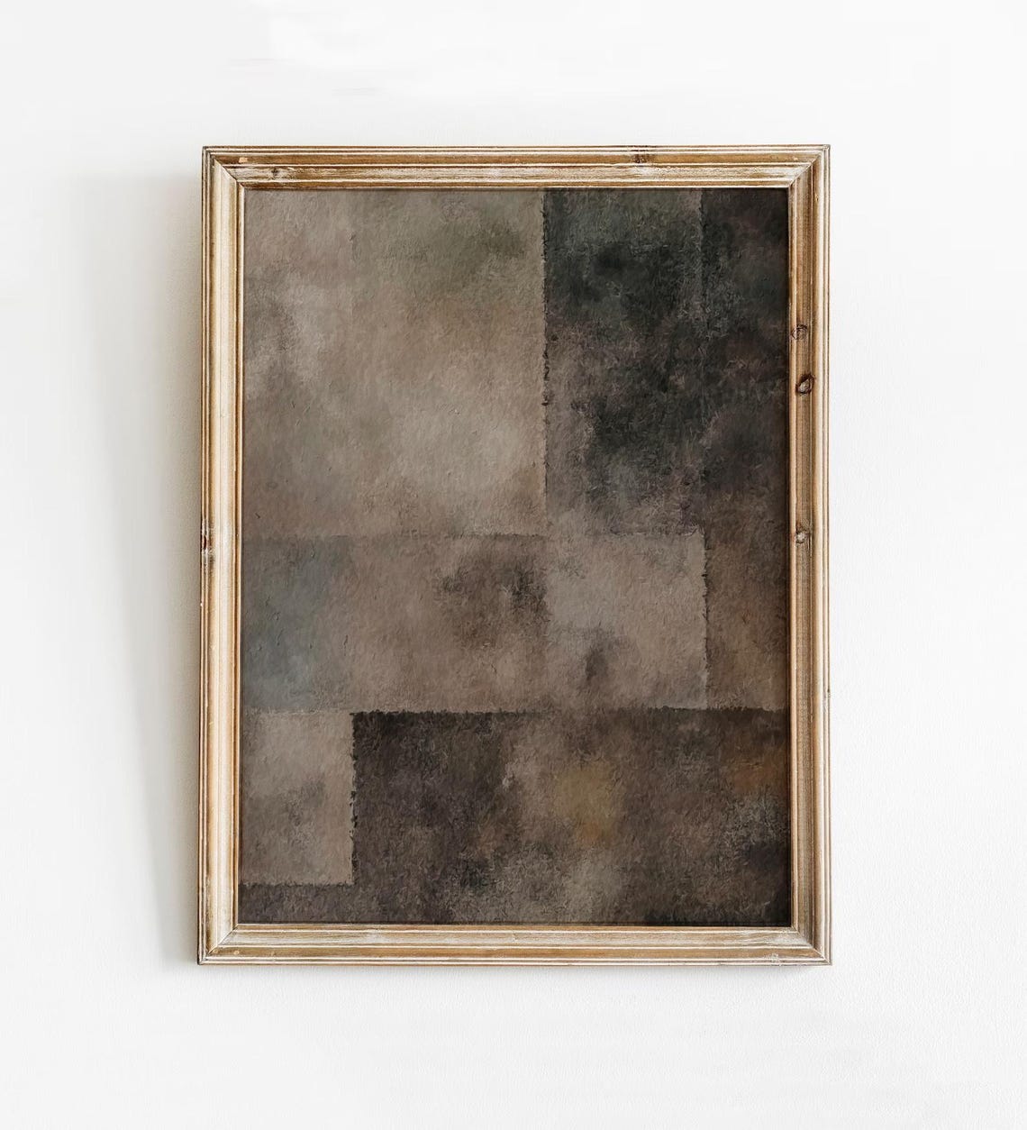 Dark Charcoal Gray Block Abstract Painting Modern Moody Wall Art