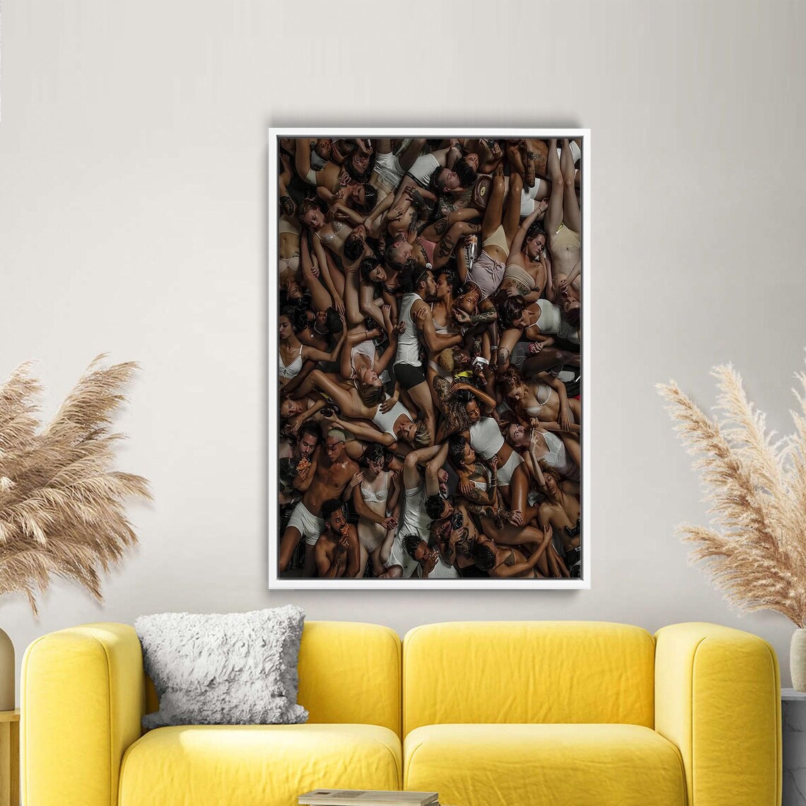 Crowded People Packed Together Overhead View Modern Photo Art Poster