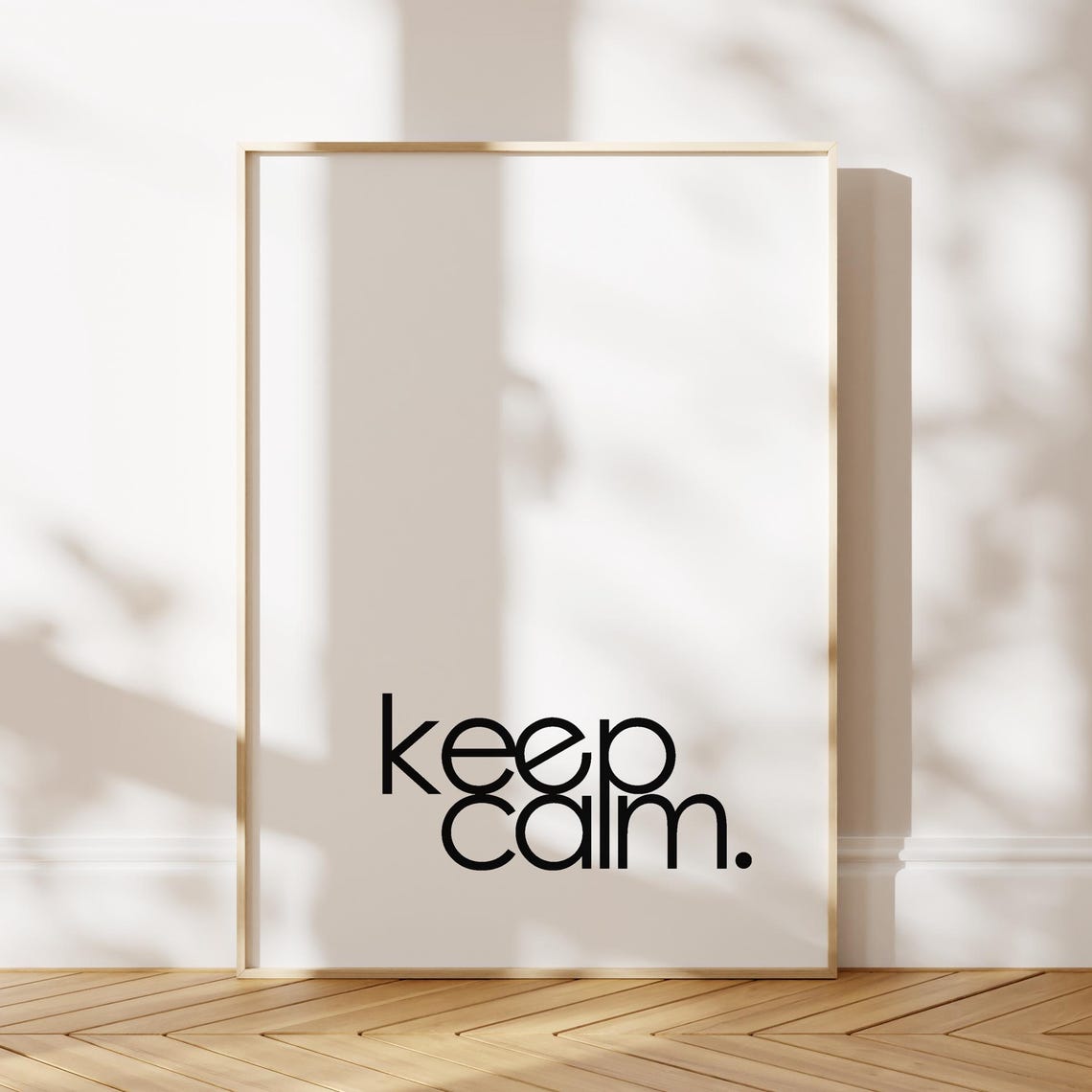 Keep Calm Poster Minimalist Inspirational Quote Simple Motivational Typography Print Mindfulness Wall Art
