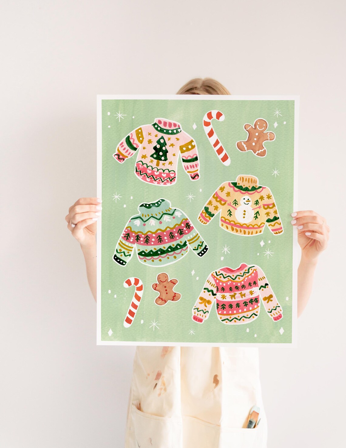 Christmas Sweaters, Cute Christmas Decor Art Print - Image 4