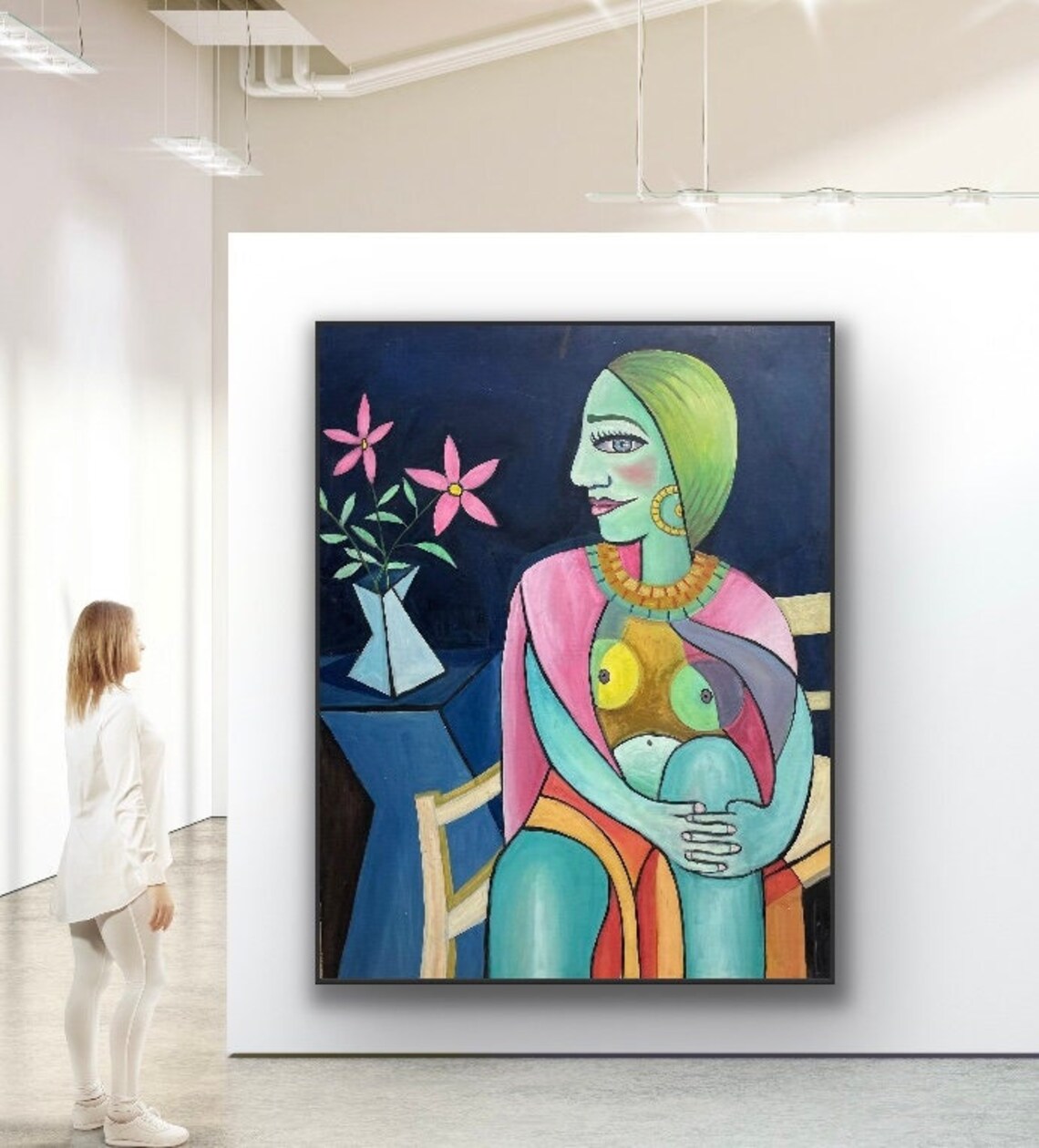 Naked Woman Painting Nude Art Abstract Figurative Painting Colorful Art Oil On Painting
