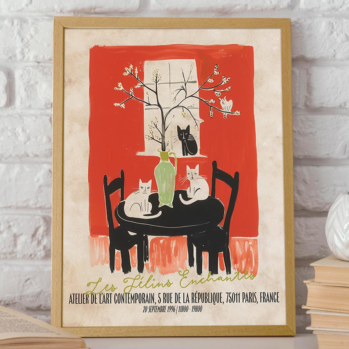 Les Chats Enchants Parisian Cat Art Print, 1996 - Image 2