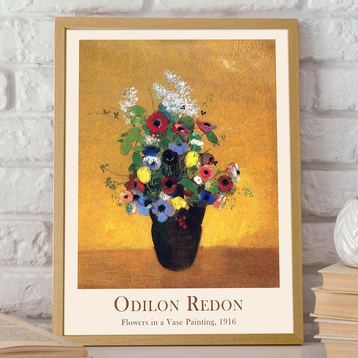 Flowers Painting By Odilon Redon Wall Art French Painting Modern Oil Painting Colorful Floral Print Ethereal Blooms Modern Wall Art For Home - Image 2