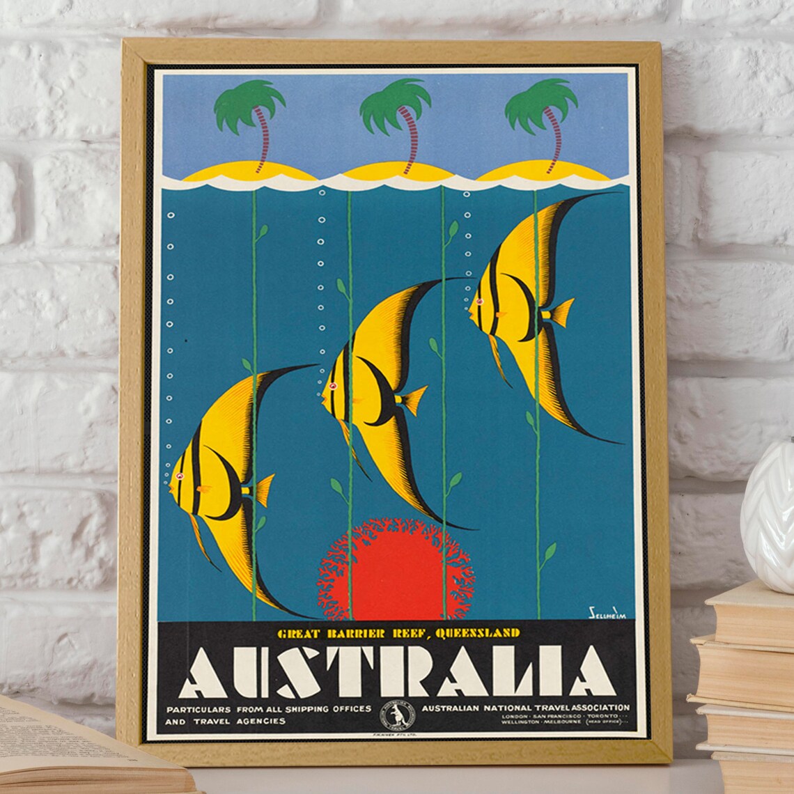 Great Barrier Reef Travel Poster, Mid-Century Style - Image 2