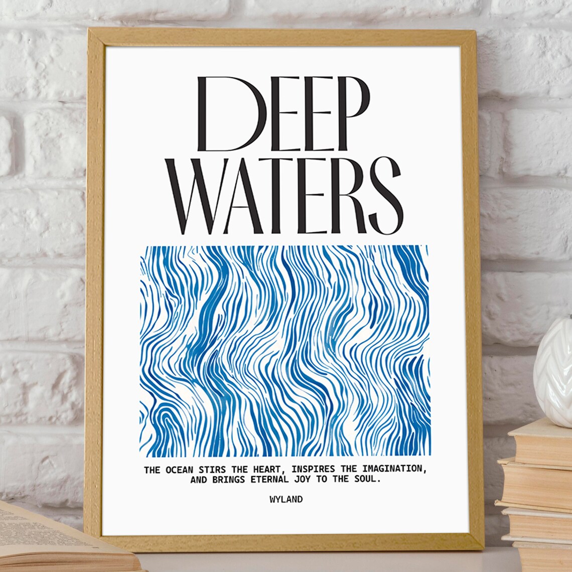 Deep Waters Inspirational Wall Art, Modern Coastal Decor - Image 2