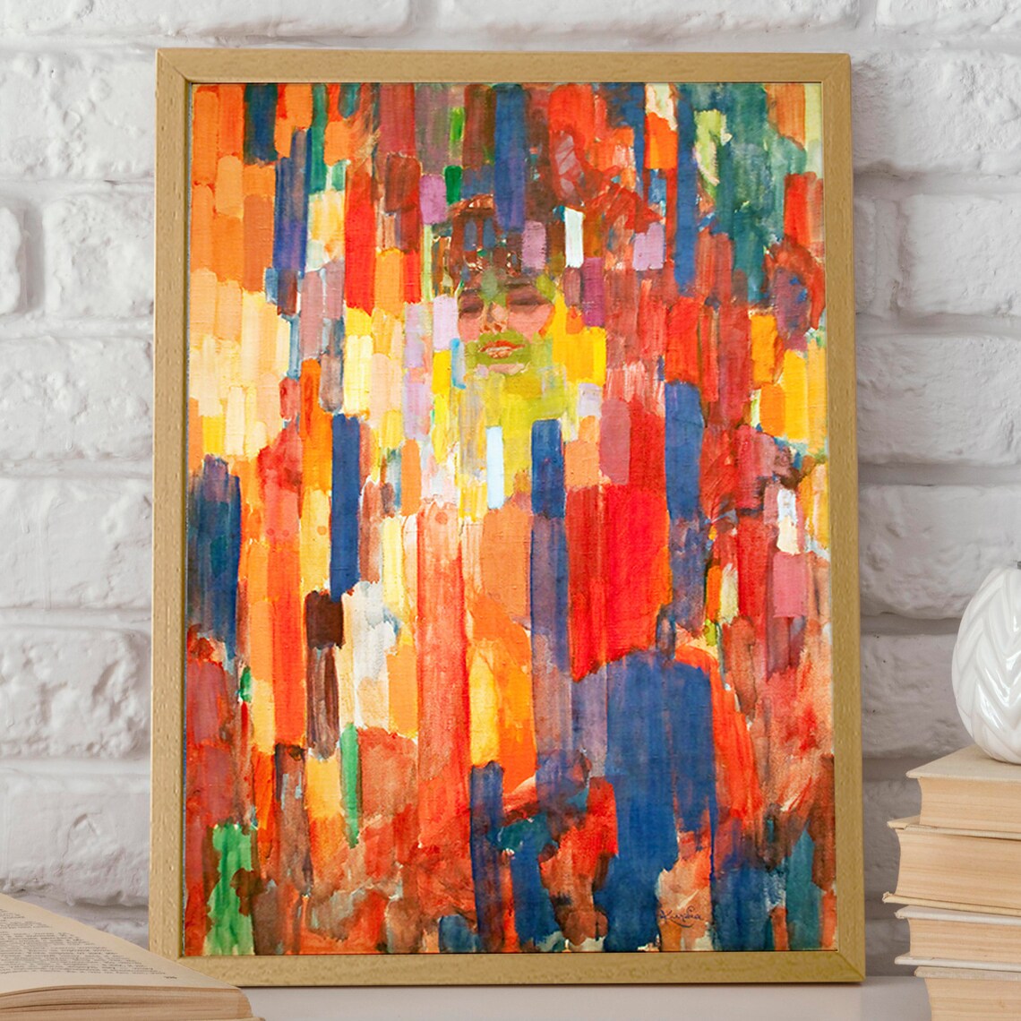 Kupka-Inspired Mme Kupka Among Verticals, Modern Art Print - Image 2
