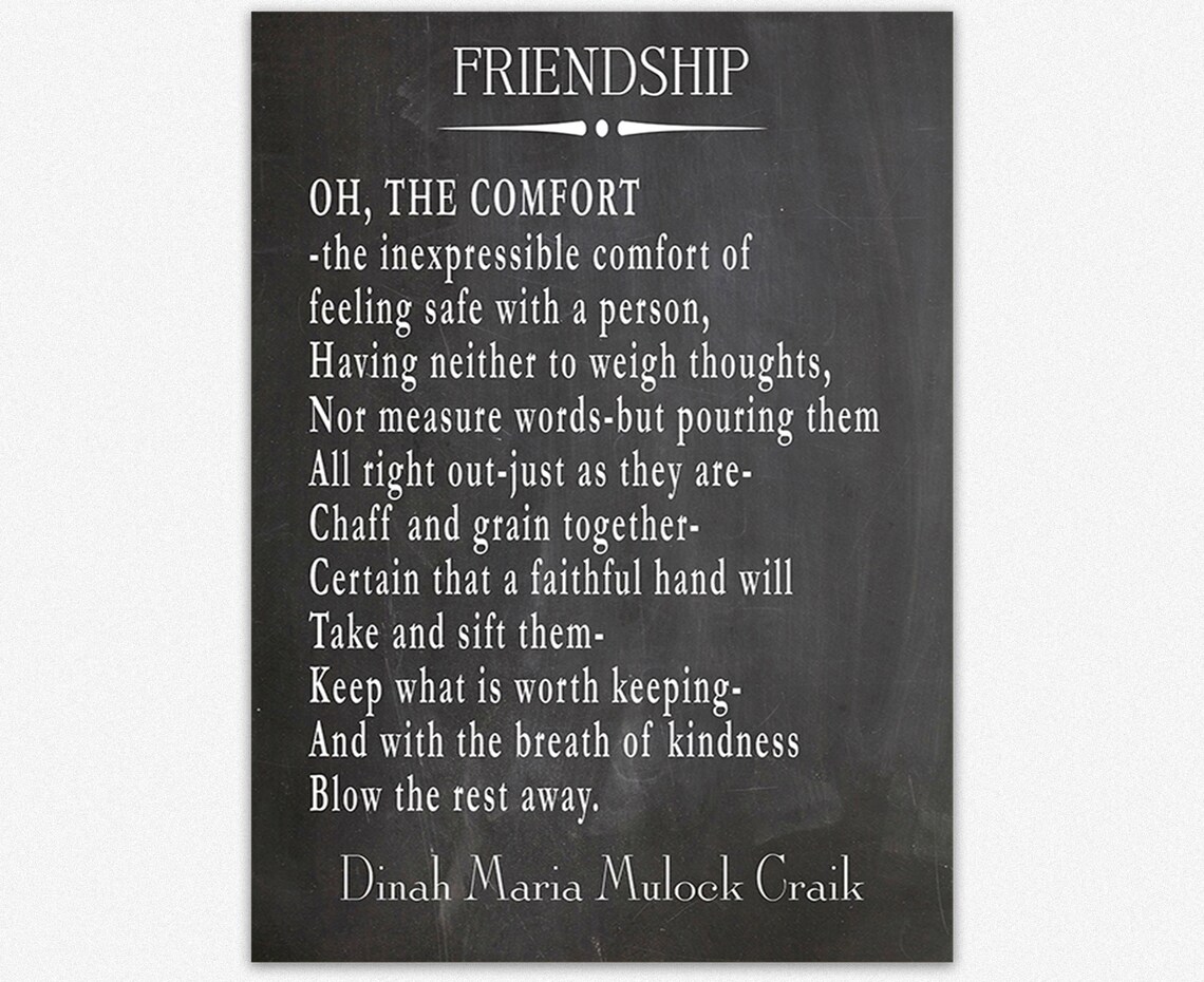 Gift For A True Friend Friendship Poem By Dinah Maria Mulock Craik - Image 2