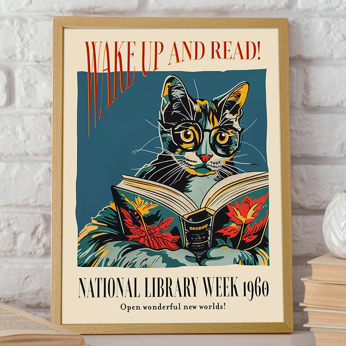 Cat and Book Poster, 1960 National Library Week - Image 2
